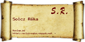 Solcz Réka névjegykártya